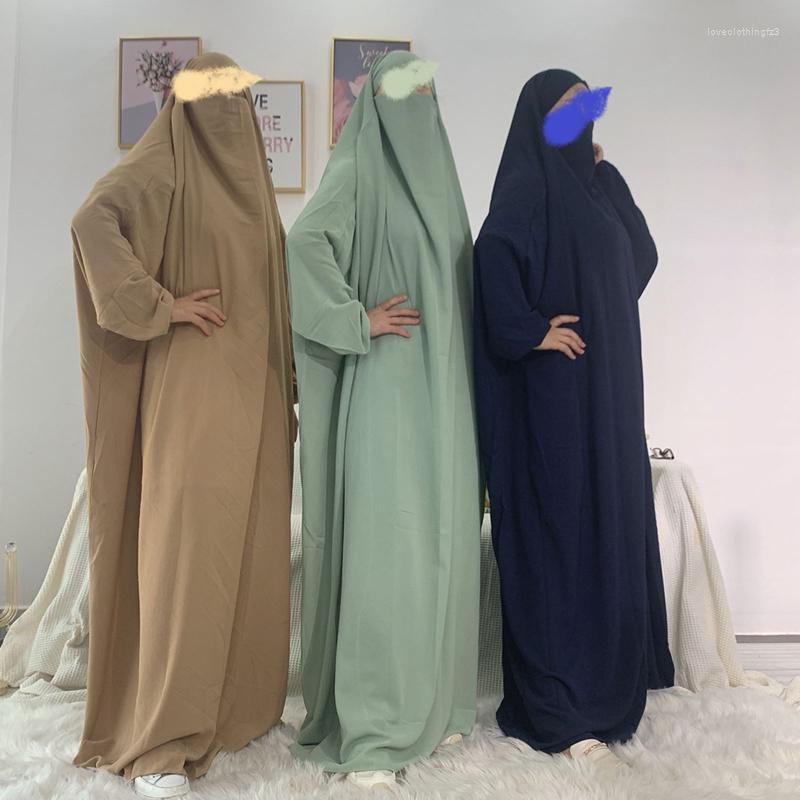 

Ethnic Clothing Women Gowns Long Dress Muslim Islamic Hooded Hijab Prayer Jilbab Femme Musulman Robe Overhead Khimar Kaftan Praying Abayas