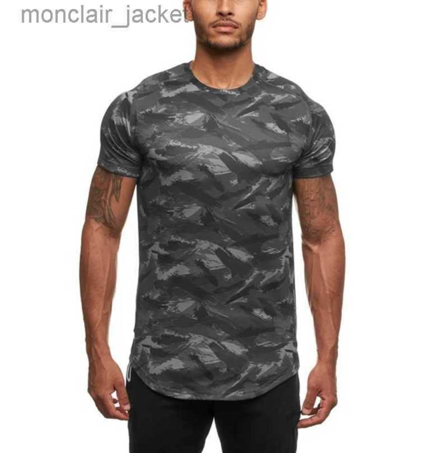 

Designer Men's Sports Tshirt Top Luyoga Summer Men's Short Sleeve Fitness Exercise Running Fast Dry Camouflage Casual Loose Breathable Training T-shirt Tx-70, Military green camouflage