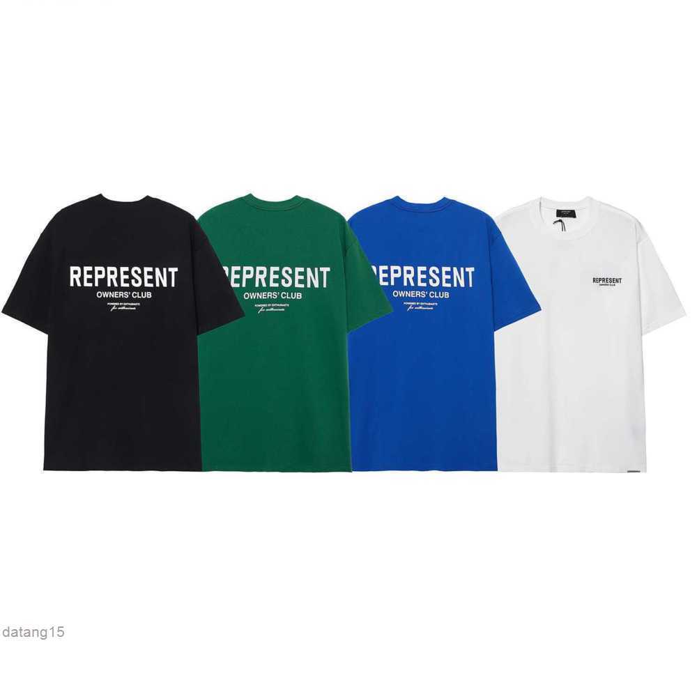 

Designer New Men Street Represent Ative Washed Basic Small Letter Slogan Short Sleeve Ins Fashion Men's and Women's Loose T-shirt Advanced Design 23ess S6HM, Green