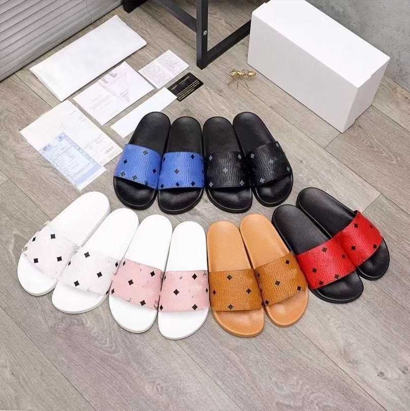 

Women's Cognac Leather Visetos Monograms Logo Slides Slippers Sandal Flats Mules Summer Shoes Beach Slider Tan Black White Scuffs Men Sliders Fashion Rubber Flops, Mcmbm5166