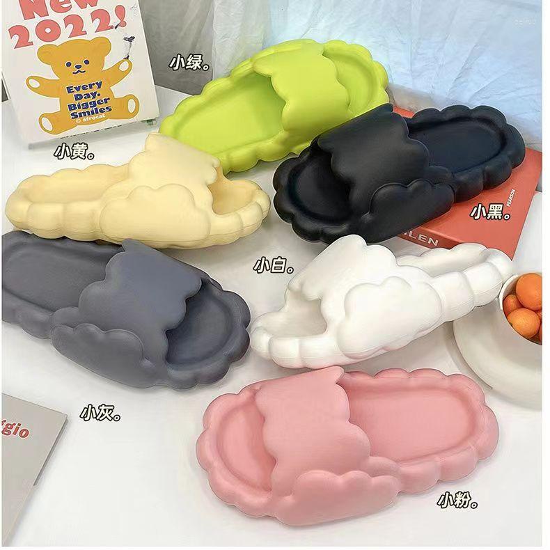 

Slippers Letter Women Beach Slides Solid Color Mens Thick Sole Indoor Bathroom Anti Slip Shoes Summer Couple Sandals, Fluorescent green