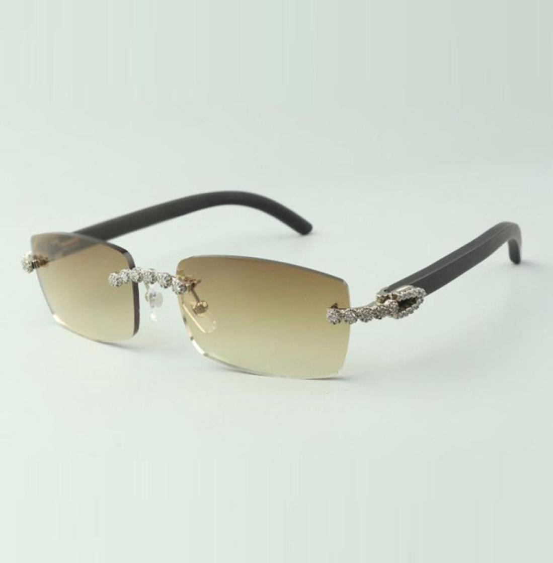 

2022 Bouquet Diamond Sunglasses 3524012 with Natural black wooden sticks glasses Lens 30 Thickness2336605