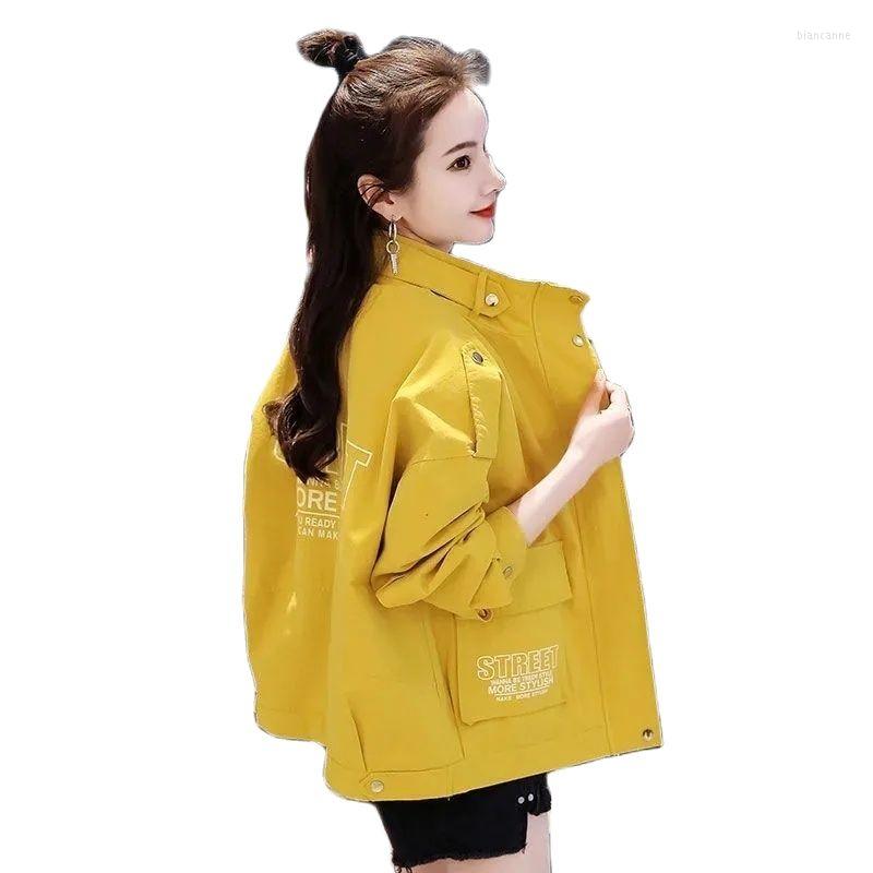 

Women's Jackets Tooling Women's Coat Spring Autumn 2023 Style Printing Letter Loose Fashion Leisure Ladies Lining Short Windbreaker, Black