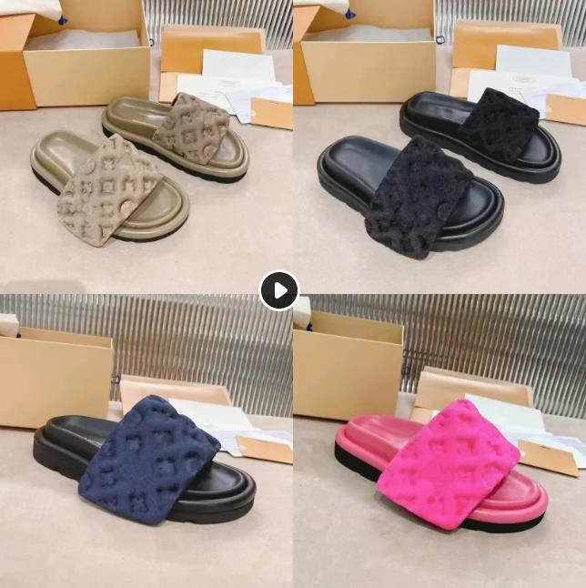 

526 Fashion slipper sliders Paris slides sandals slippers for men women WITH ORIGINAL BOX Hot Designer unisex beach flip flops, A+