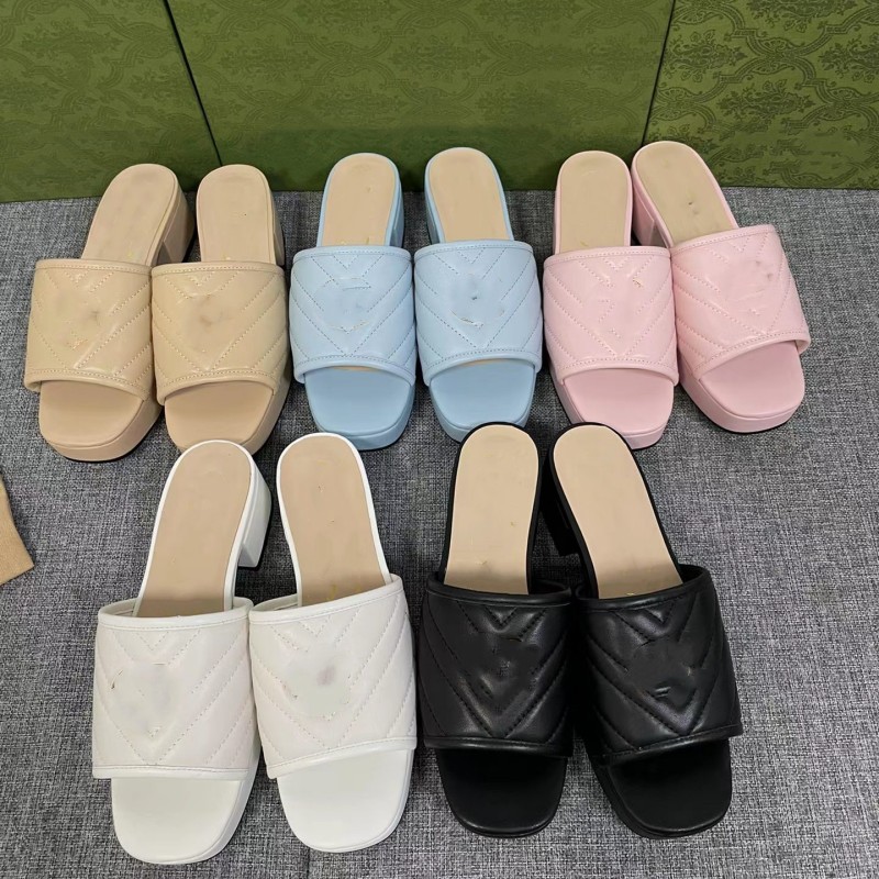 

Summer fashion high-heeled sandals women's little luxury designer women's platform leather heel lettering slide sexy high-heeled roman-style sandals, White