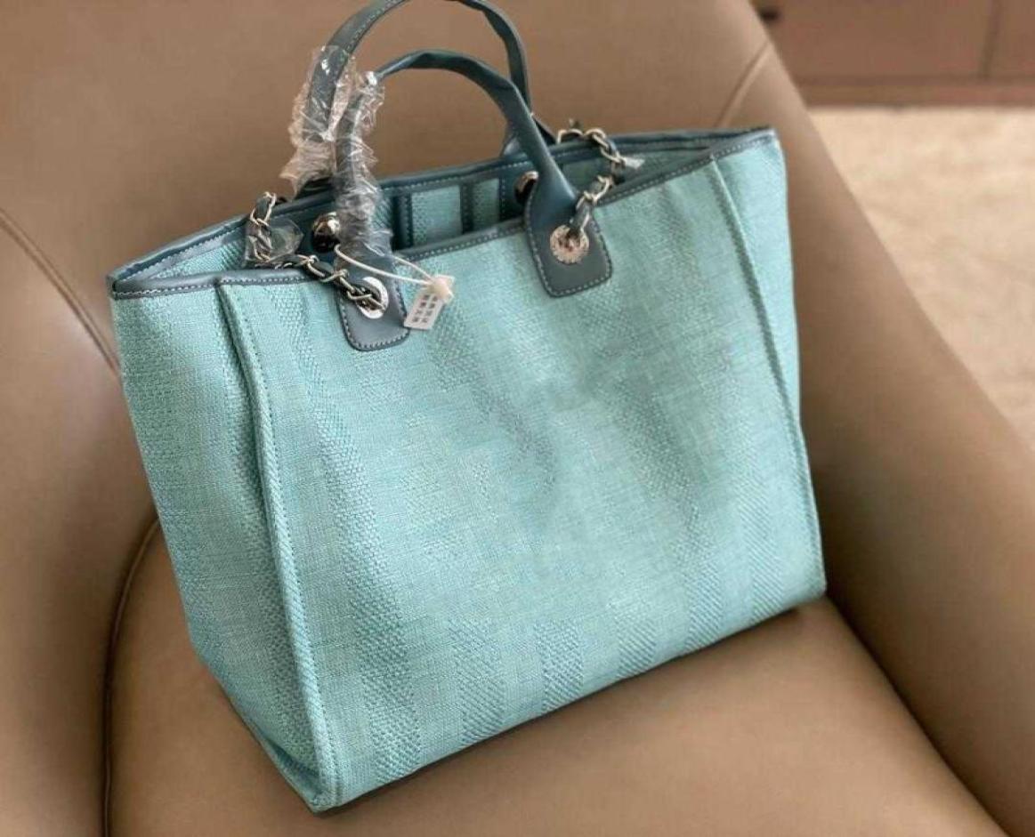 

cs Luxury big bag name tote summer straw totes large handbag holiday beach bag shoulder shopping bags bb8147707, Sky blue