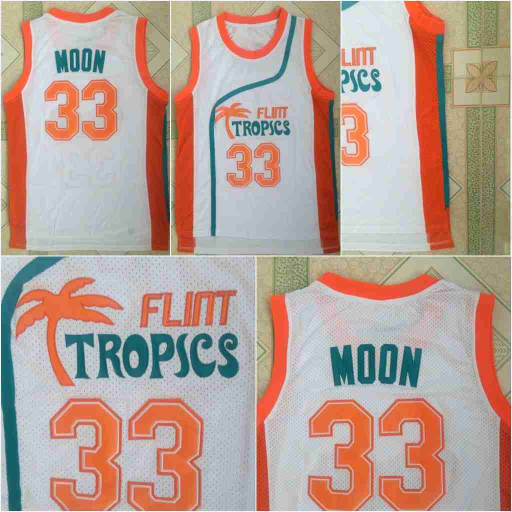 

Basketball Jerseys Cheap Mens Semi Pro Movie Flint Tropics 33 Jackie Moon Movie Basketball Jersey 100% Stitched Above The Rim Moive White S-3XL Fast Shipping