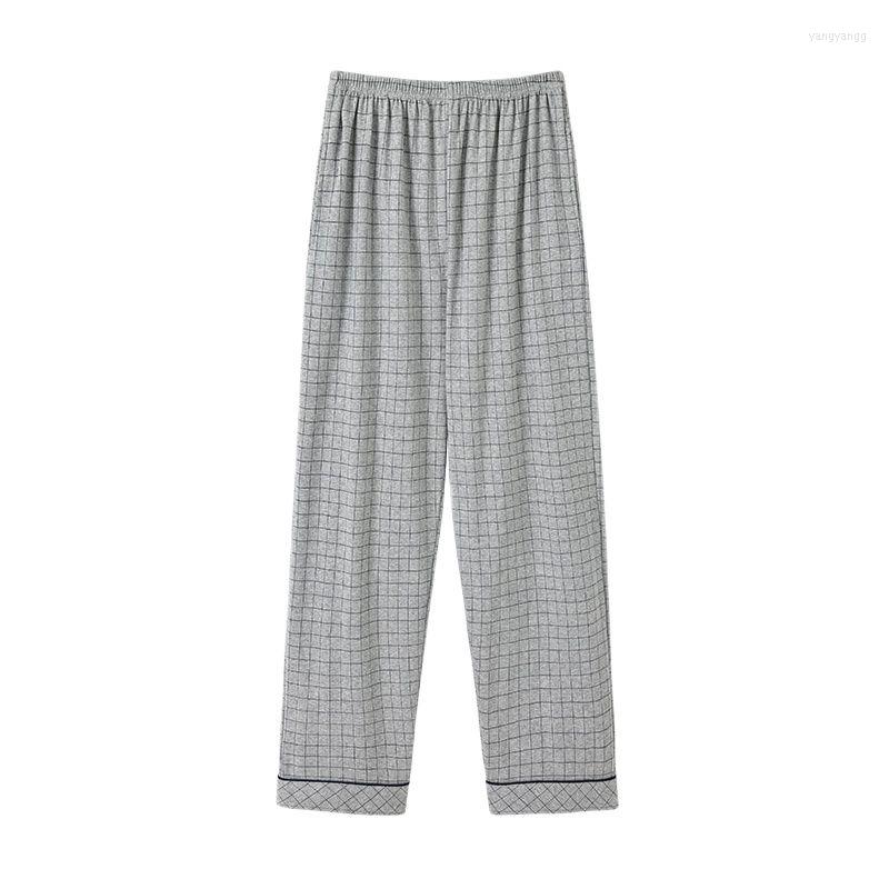 

Men's Sleepwear Spring And Autumn Plaid Home Pants Men Pure Cotton Long Trousers Sleep Bottoms Casual Printing Pyjamas Male Big Yards -4XL, H7842