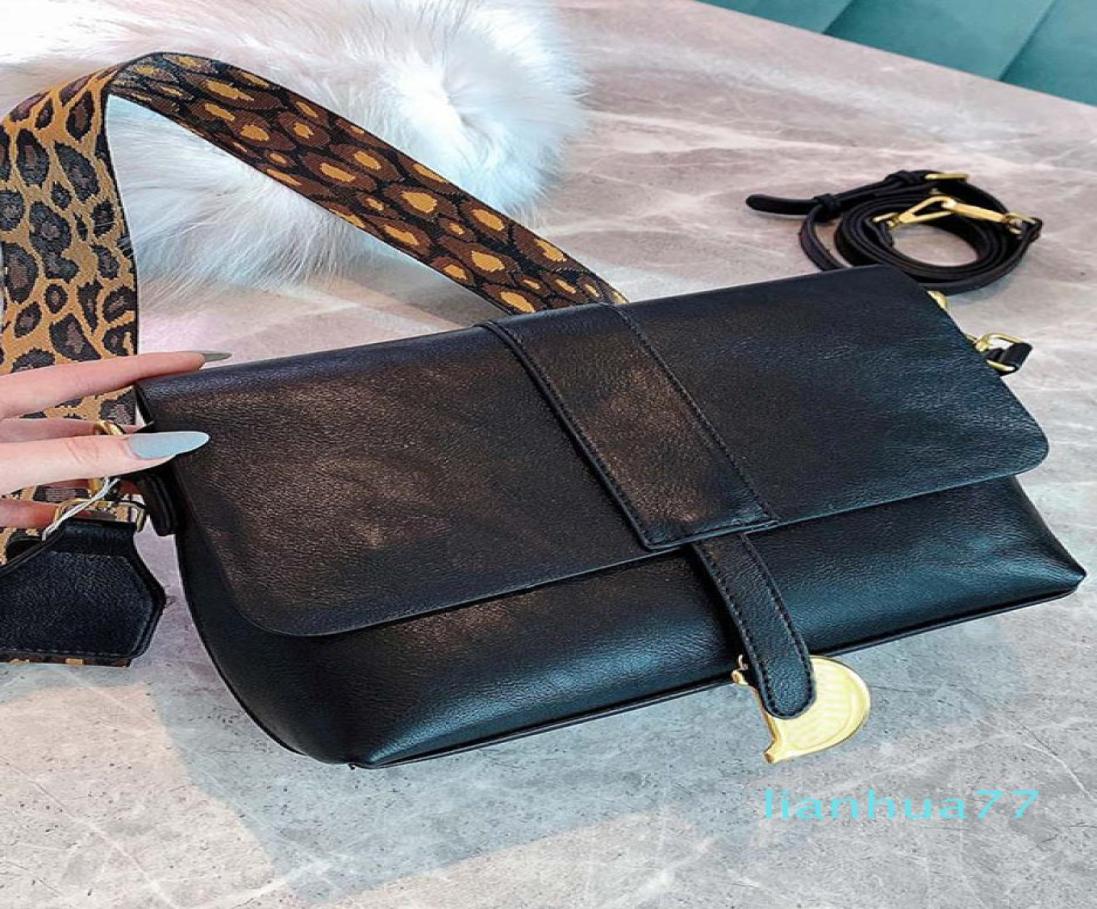 

Designer Black leopard print shoulder strap shopping bag designer leather luxury lady messenger handbag1651445, Brown