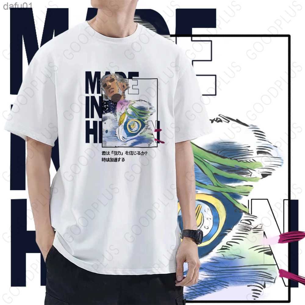 

Men' T-Shirts Enrico Pucci Anime T-shirt JoJos Bizarre Adventure Manga Graphic Print Oversized Men Short Sleeve Tee Women Top Summer Clothing L230520, White