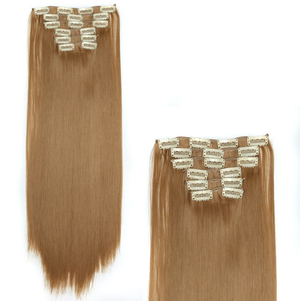 

24 inch hair extensions 16 card 6-piece set women long straight hair chemical fiber many styles to choose from support customization