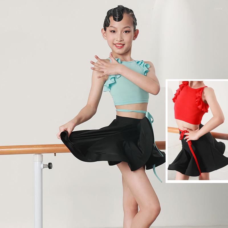 

Stage Wear Latin Dance Costumes Professional Girls Practice Suit Rumba Tango Samba Performance Clothing DWY6177, Blue