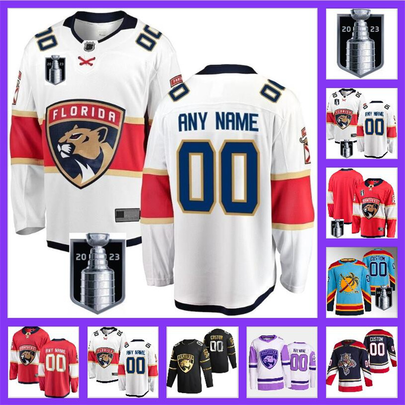 

2023 Stanley Cup Final Hockey Jersey leksander Barkov Matthew Tkachuk MNHLR Sergei Bobrovsky Carter Verhaeghe Sam Bennett Reinhart Brandon Montour Aaron Ekblad, Color