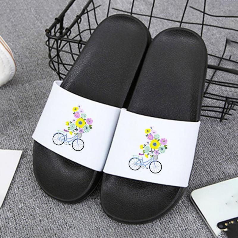 

Slippers Love Balloon Christmas For Woman Painted Bike Print Women Men Slipper Versio Harajuku Female Beach Shoe, 8258