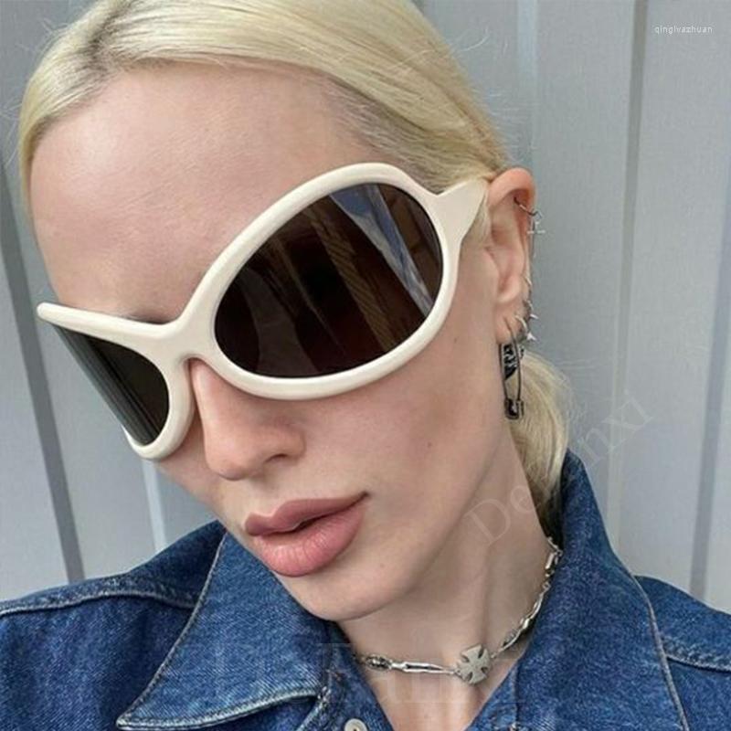 

Sunglasses Candy Colors Oversized Oval Women 2023 Fashion Designer Female Sun Glasses White Pink Purple Y2K Goggle