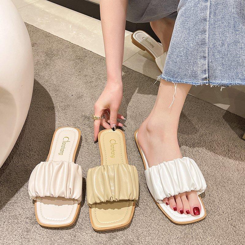 

Slippers Shoes Soft Luxury Slides Slipers Women Comfort Flat Designer 2023 PU Rome Basic Rubber Fashion Woman Slipper