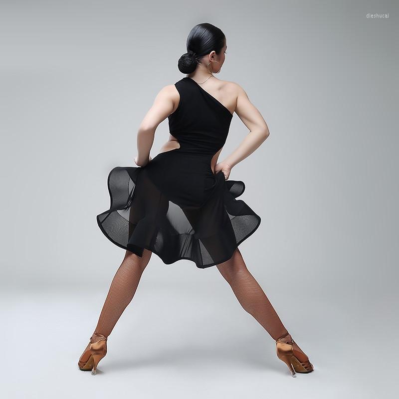 

Stage Wear Latin Dance Competition Costumes Ladies Dress Fringe Salsa Clothes Sexy Tango Board Rumba, Black
