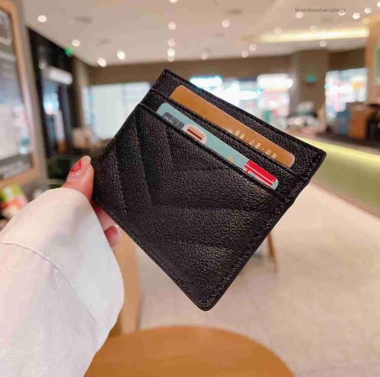 

2022 new fashion Card Holders caviar woman mini wallet Designer pure color genuine leather Pebble texture luxury Black wallet Y2218619890, Orange