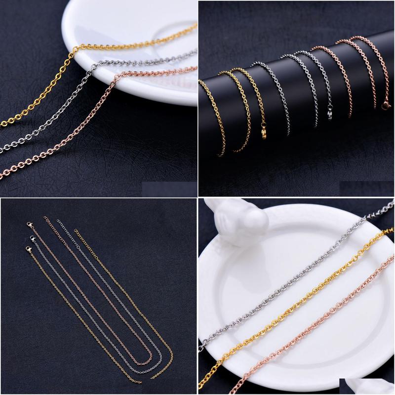 

Chains Wholesale Low Price Sier Gold Rose Color 1.6Mm 2Mm 2.M Stainless Steel Hammer Cross Chain Necklace Fit Pendant Length 45Add5C Dh0Q6