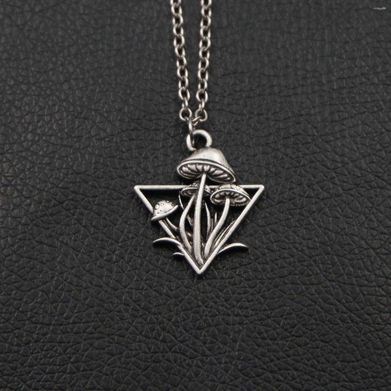 

Pendant Necklaces Nature Witchy Dainty Gothic Triangle Mushroom Necklace