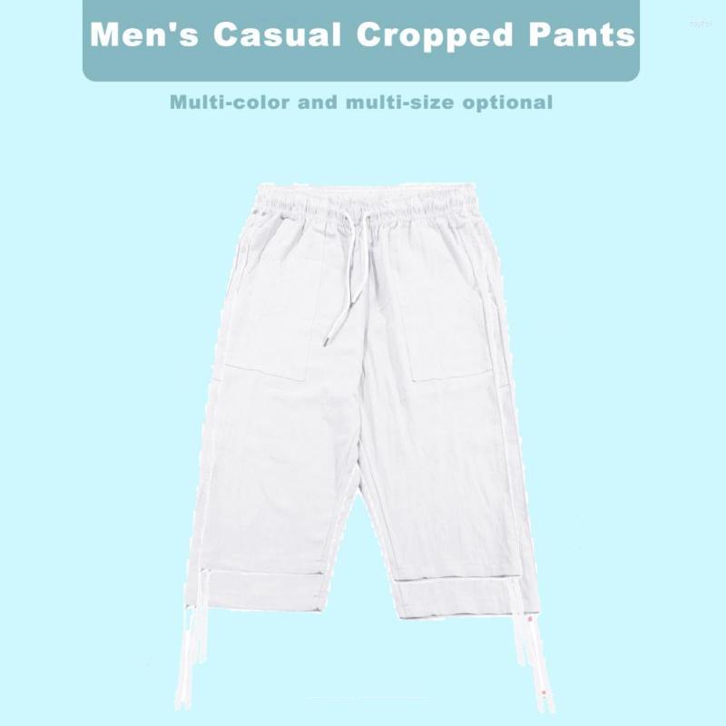 

Men's Shorts Simple Men Mid-rise Comfy Wide Leg Cropped Trousers Solid Color Casual Pants Daily Garment, Black
