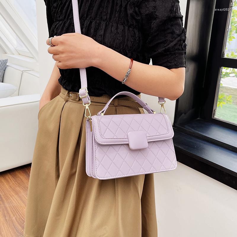 

Evening Bags Women's Handbag Fashion Leather Crossbody For Women Ladies High Quality Solid Color Tote Bag Female Shoulder Purple, Black