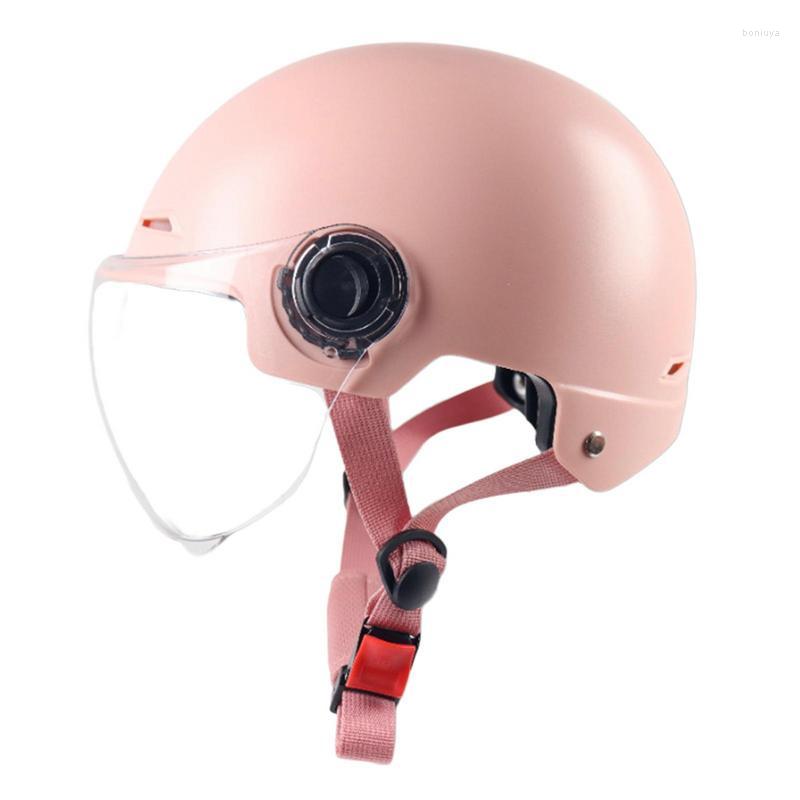 

Motorcycle Helmets Simple Men Women Electric Vehicle Motorbike Vintage Protected Motor Safety Caps For Adult, Beige brown lenses