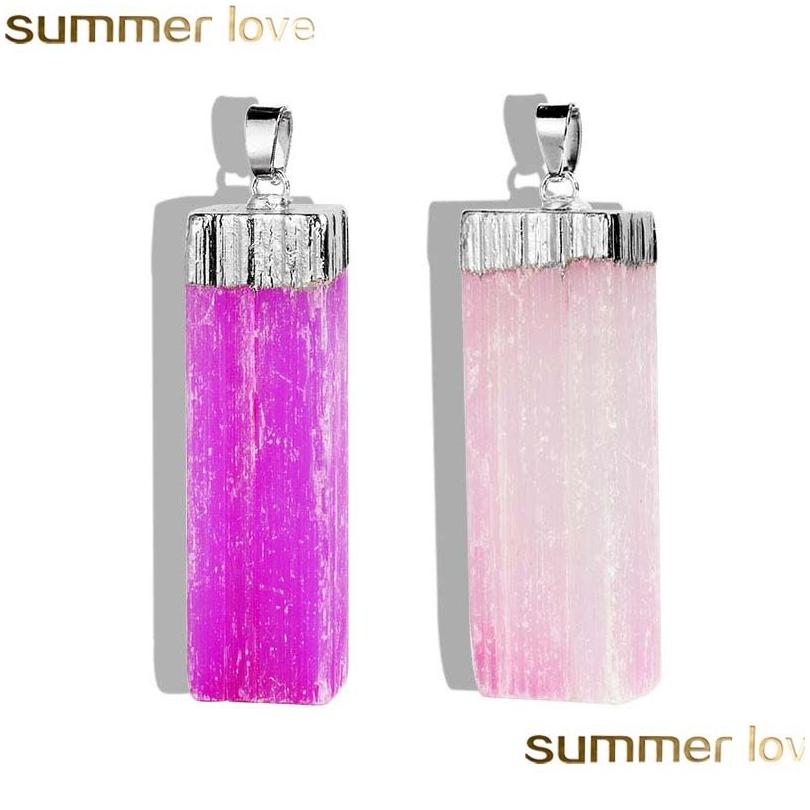 

Charms Druzy Agate Pendant Pink Genuine Gemstone With Gold Plated For Diy Jewelry Making Bracelet Necklace Accessories Drop Delivery Dh0Pt