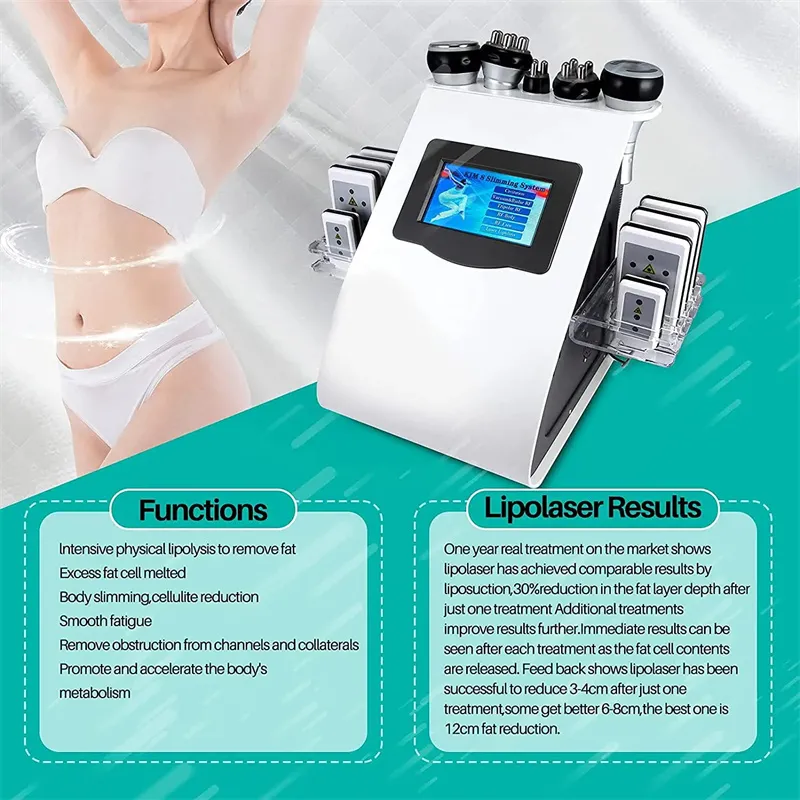 

Beauty Items 6 in 1 40K Cavitation Vacuum Beauty Laser Machine RF 360 Cryo Fat System Body Sculpting Product