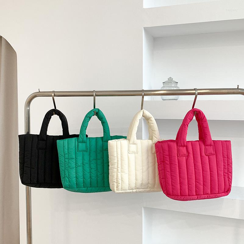 

Evening Bags Autumn And Winter Women's Fashion Handbags Solid Color Large Capacity Shopping Bag Soft Striped Tote, Black