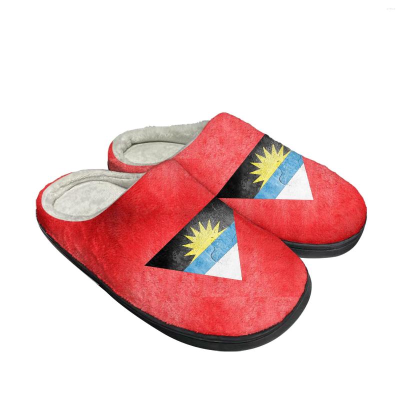 

Slippers Antigua And Barbuda Flag Home Cotton Custom Mens Womens Sandals Plush Bedroom Casual Keep Warm Shoes Thermal Slipper, Flag a