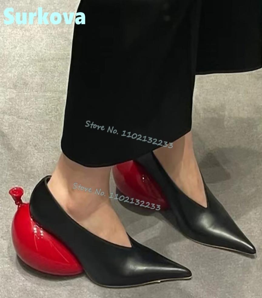 

Dress Shoes Red Balloon Heels Pumps Pointed Toe Slip On Strange Syle High Heeled Women Spring Autumn Fashion Unique Party 2212194433002, Beige