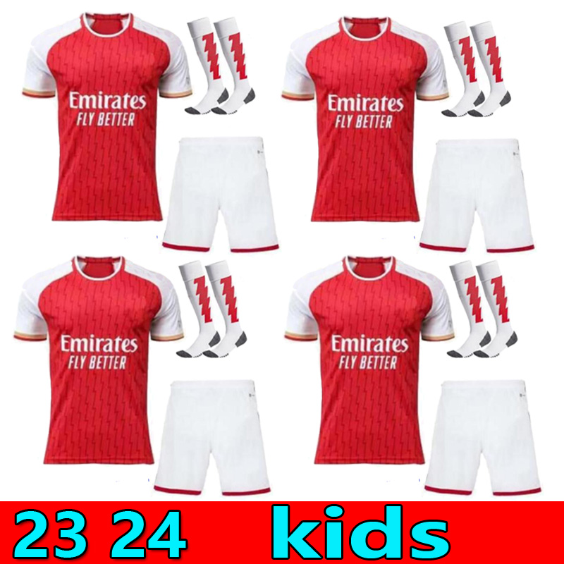 

Kids kit socks Arsen soccer jersey home away 23 24 gunners ODEGAARD THOMAS PEPE SAKA TIERNEY HENRY WILLIAN SMITH ROWE 2023 2024 football shirt Kid sets uniform, 22/23 home kids