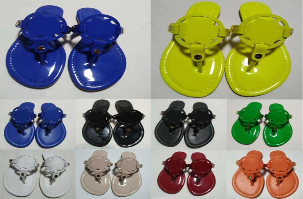 

Classic Summer slippers Bright black women shoes beach Flip flops sexy Flat heel Lady Belt buckle Soft cow Leather Hollow sandals 7558035, Lightgreen