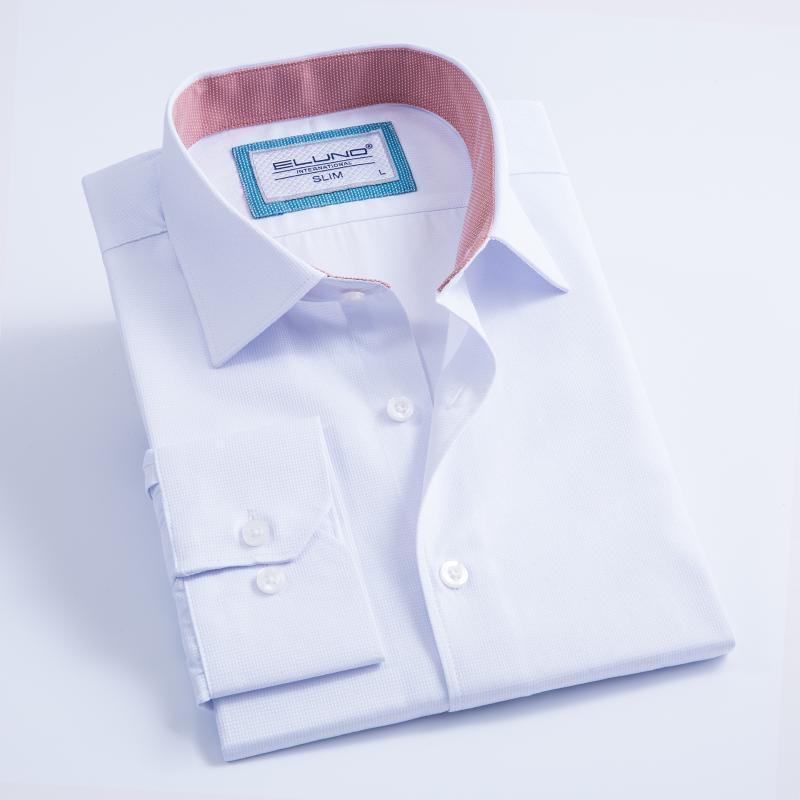 

Men's Dress Shirts High Quality Men Shirt Long Sleeve Solid Causal Formal Business Brand Man EUR Big Size XXL, T288-9