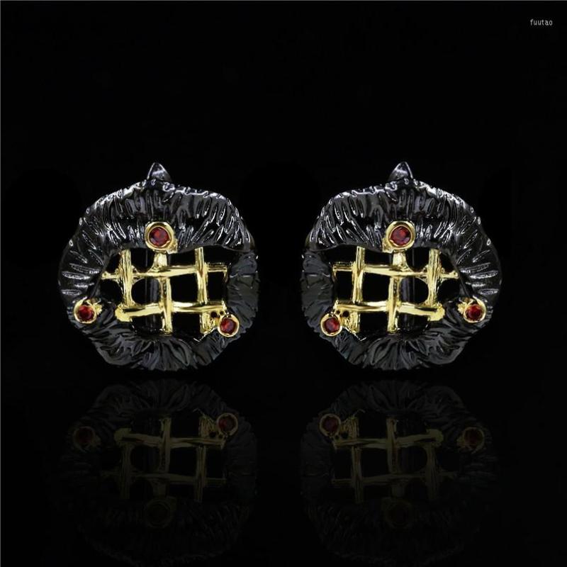 

Dangle Earrings Creative Geometric Lines Interwoven Two Color Black Ring For Women Wedding Band Retro Ear Stud Italy Jewelry