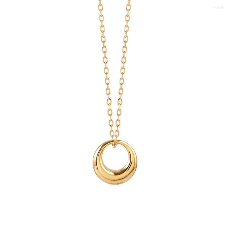 

Pendant Necklaces Geometric Circle Necklace Female Ins Simple Collarbone Chain Temperament Niche Design Cold Wind Accessories