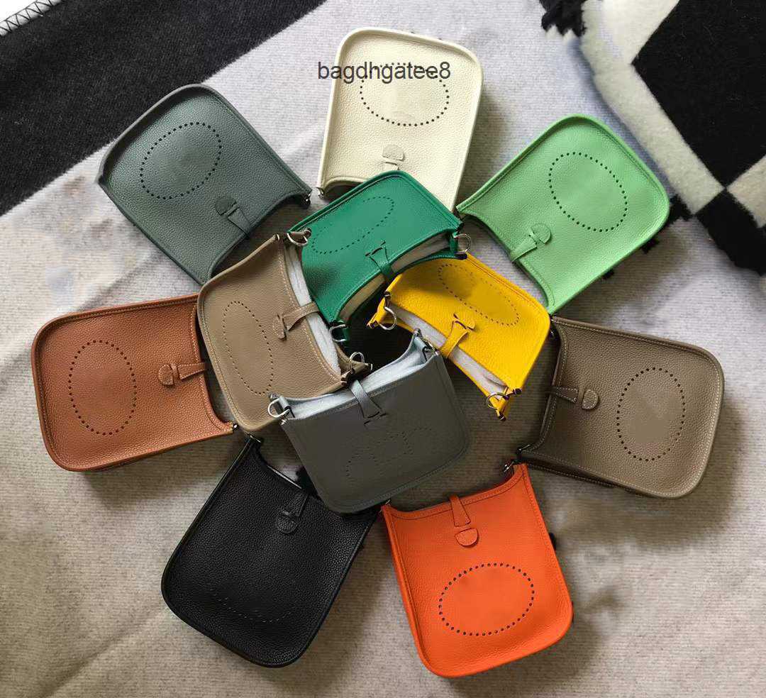 

h Bag 2023 Evelynbag Bags Designer Tote High Leather Women's Mini Bucket Togo One Shoulder Cross Body Carrying Case, Avocado mini 17cm