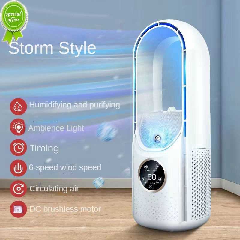 

New Portable Leafless Electric Fan Air Cooler 6 Speed Silent Timer Air Conditioner Cooling Fan Humidifier Desktop Conditioning Fans