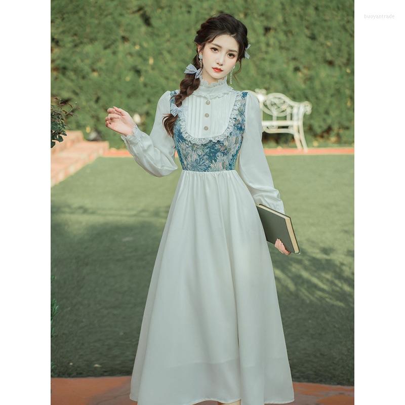 

Casual Dresses Spring 2023 French Retro Temperament Long Sleeve Dress, Beige