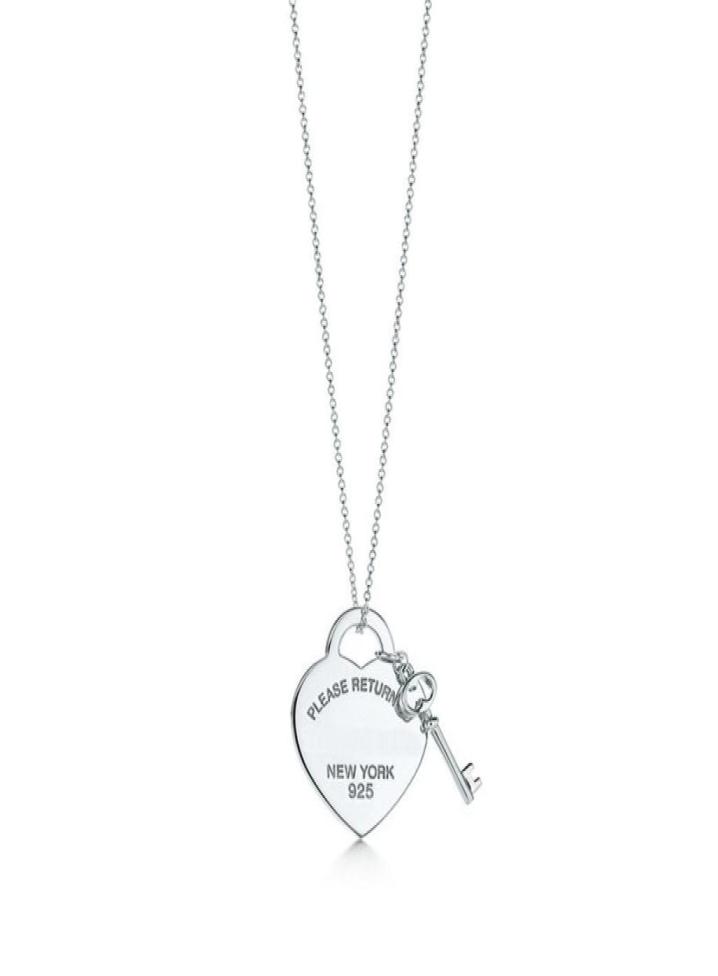 

Please Return to New York Heart Key Pendant Necklace Original 925 Silver Love Necklaces Charm Women DIY Charm Jewelry Gift Clavicl3990504