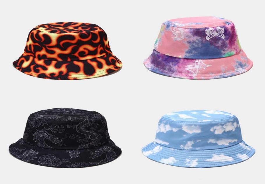 

Rainbow Cow Tie Dye Blue Sky Clouds Flame Bucket Hat Women Men Multicolor Unisex Summer Panama Caps Outdoor Grid Fisherman039s 9831452, Multi