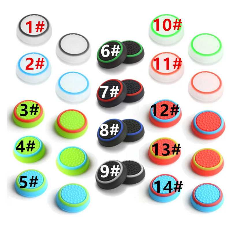 

200pcs/Lot Dual Color Silicone Joystick Cap Thumb Grip Stick Grips Caps Case For PS5 PS4 PS3 Xbox one 360 Series X S WiiU Controller