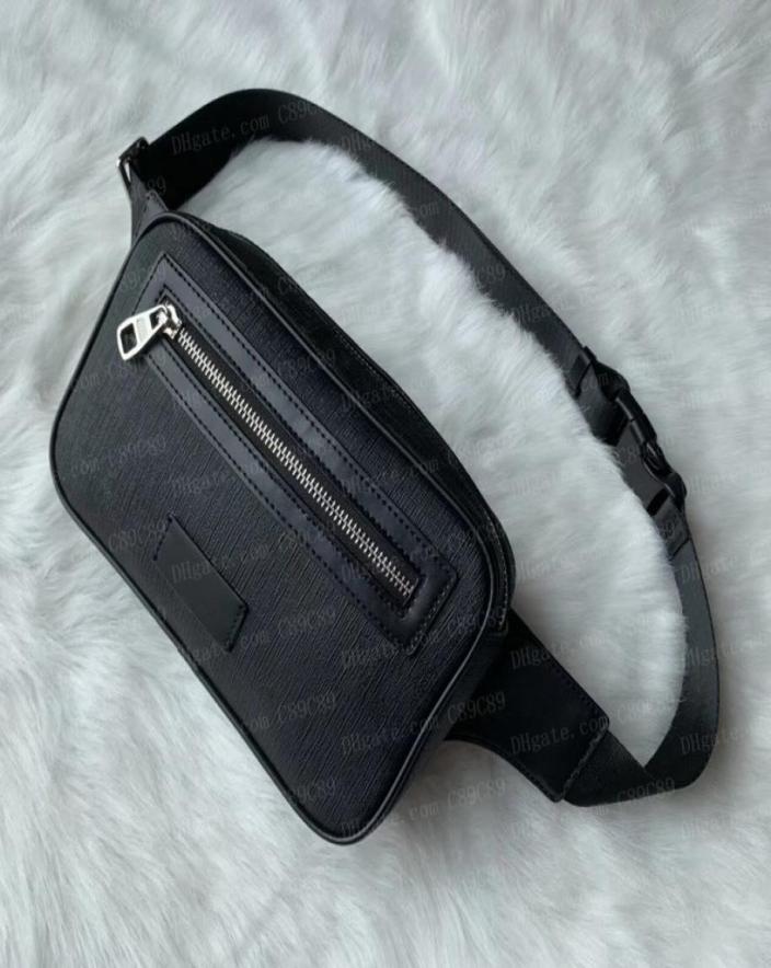 

Designer Luxury Leather Waist Bag Sport Runner Fanny Pack Belly Waists Bum Bags Fitness Running Belt Jogging Pouch Back Grid Bags1558901, Black