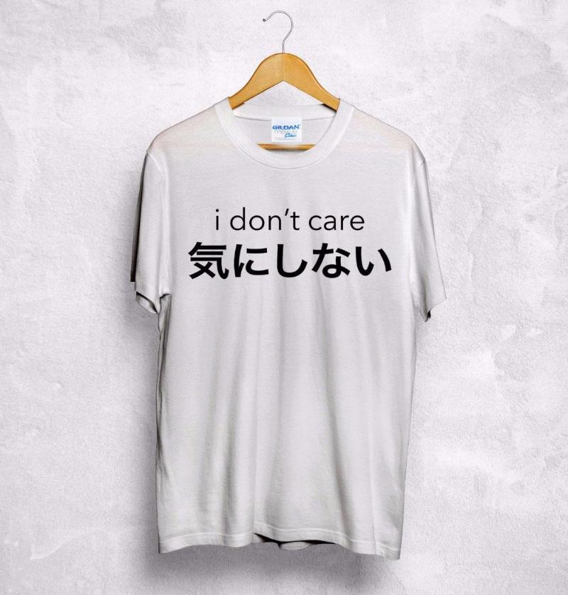 

Men's T Shirts Print Round Neck Man Design Tops I Don'T Care Shirt Top Japanese Chinese Korean Anime Festival Tee