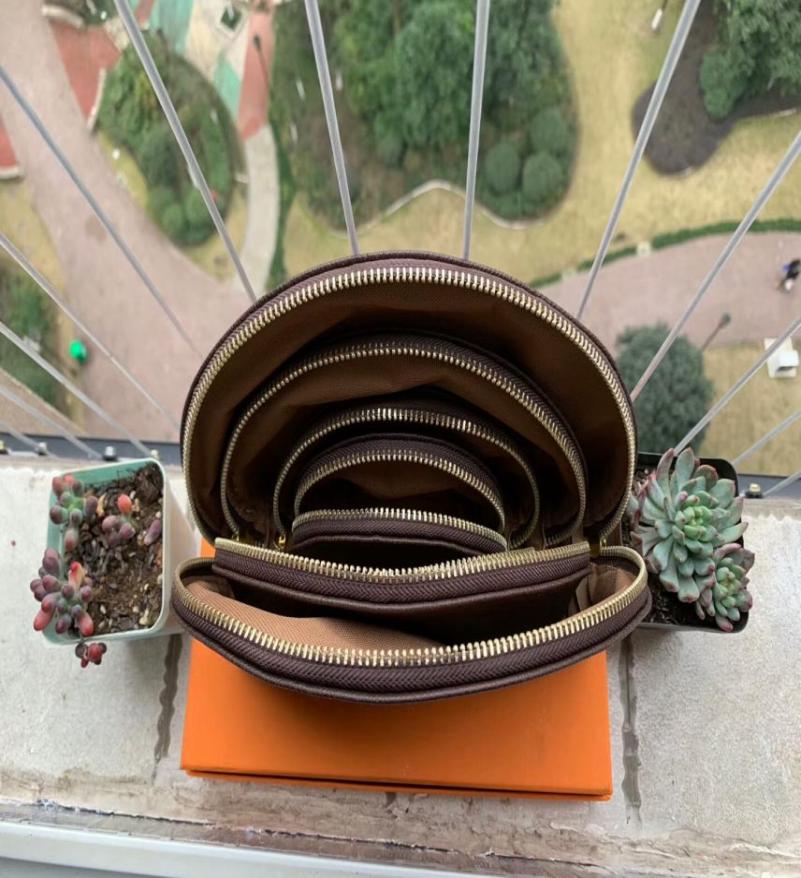 

4pcs Set High Quality Stuff Sacks Travel Toiletry Pouch Protection Makeup Clutch Women Leather Cosmetic Bags For With Dust Bag4999841, Khaki