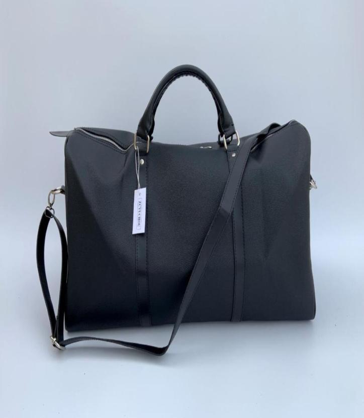 

Top Quality Men Fashion Duffle Bag Black Nylon Travel Bags Mens Handle Luggage Gentleman Business Totes with Shoulder Strap 54CM6133400, Clear