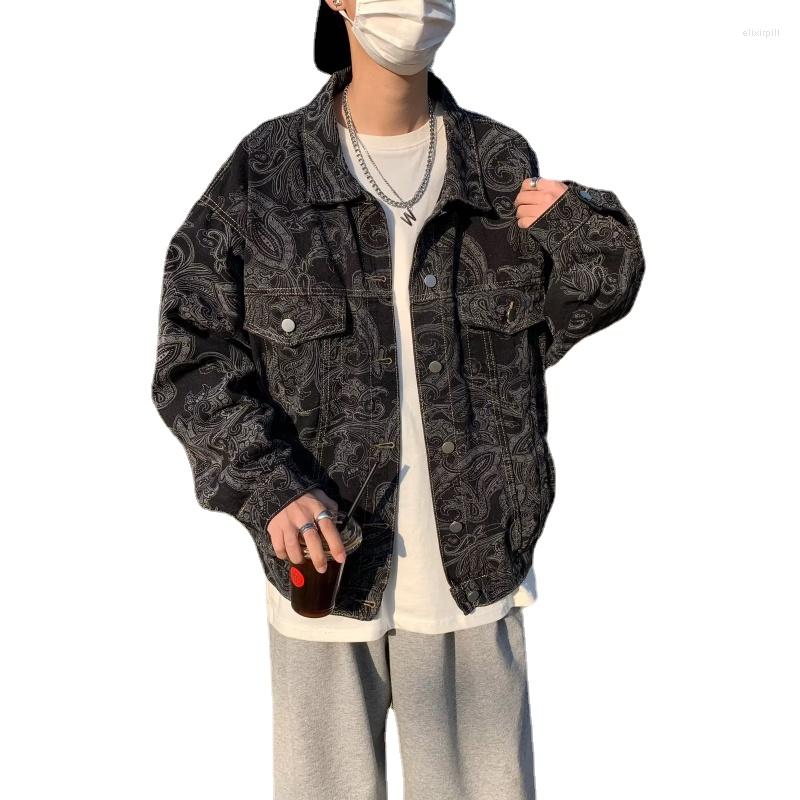 

Men's Jackets Spring And Autumn Men's Denim Coat Fashion Jacket Casual Sports Versatile Youth Student Solid Color Kaishan Couple Top, Black