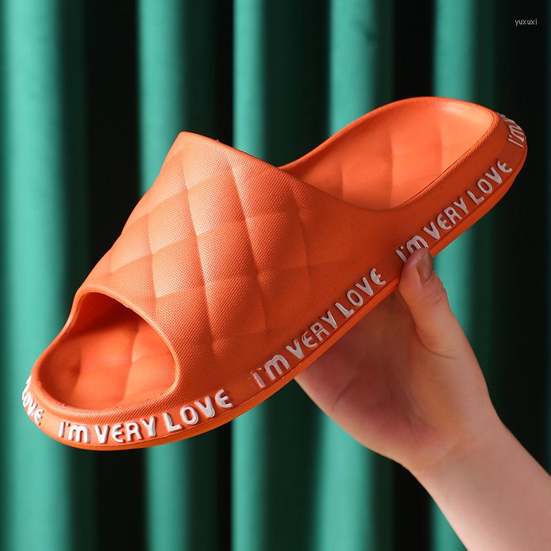 

Slippers Stephoes Summer Women Indoor Man Home Flip Flops Couple Skid Proof Bathroom Sandals El Soft Solid Color Flat Shoes, Green