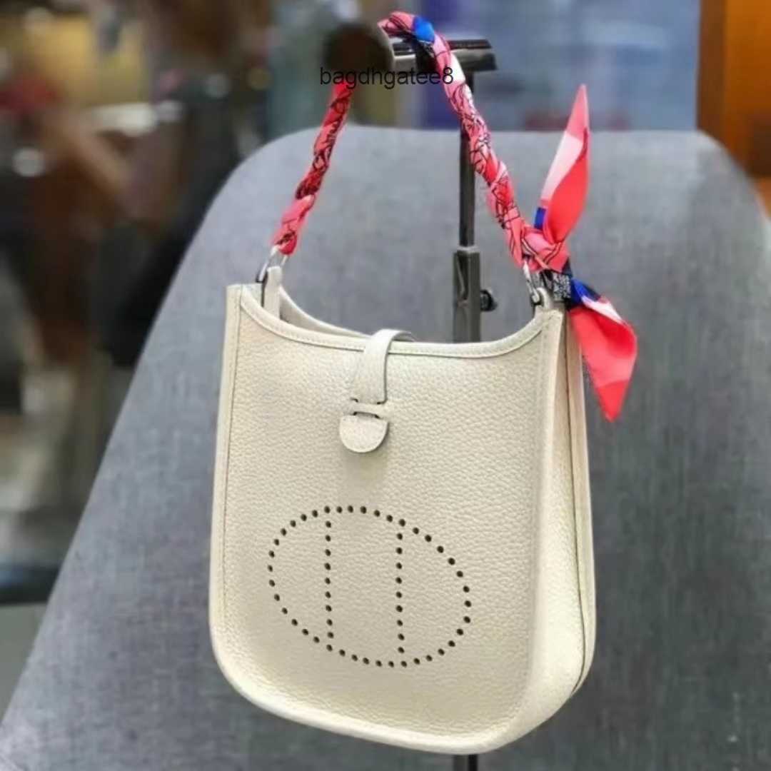 

Litchi Evelynbag Designer h Tote Bags Bag 2023 h Family Mini Crossbody Women's Top Pattern Layer Cowhide Tixt, Elephant grey